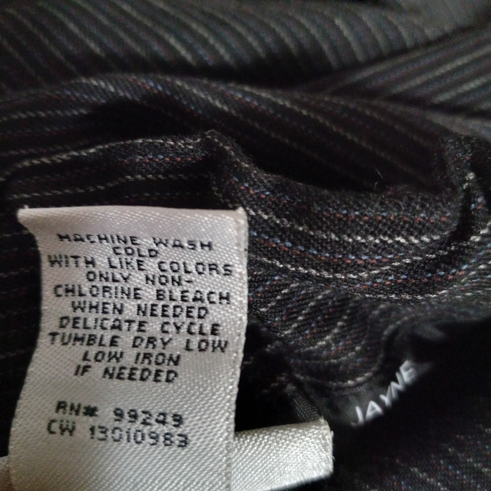 Maggie Barnes 22W Jayne Pinstriped Trouser Workwear Pants in Black - Picture 2 of 10